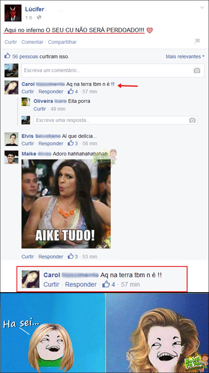 seu cu não será perdoado