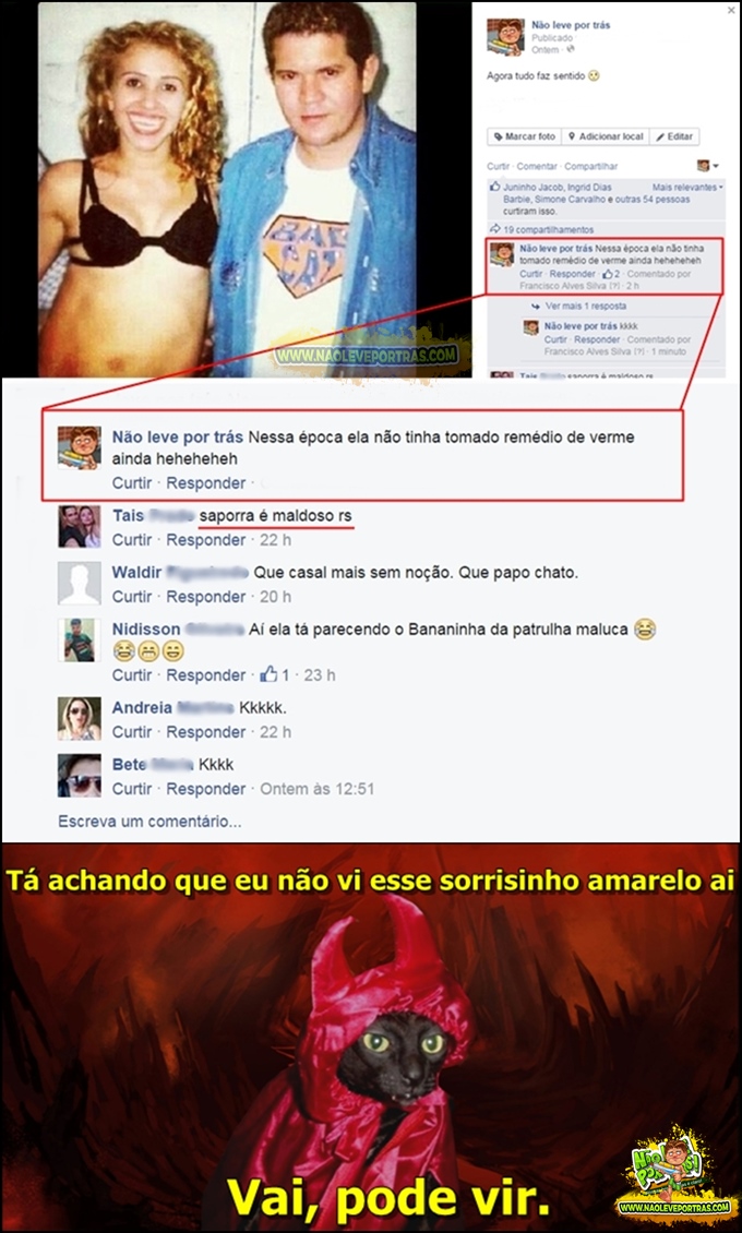 zoeira na fanpage