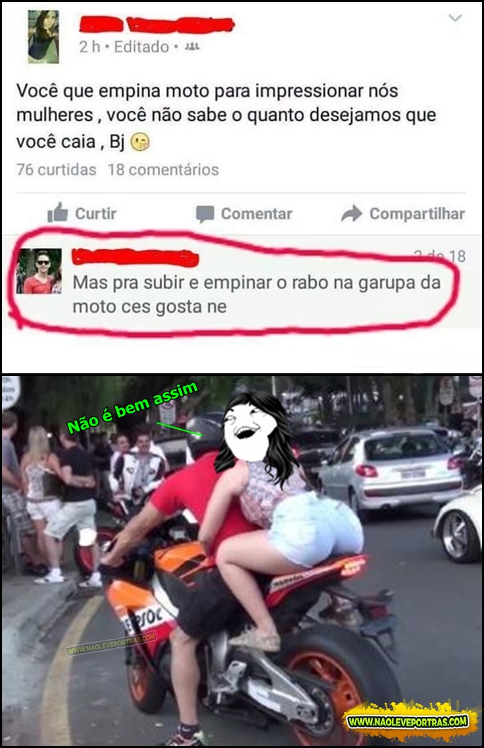 empinando o rabo na moto