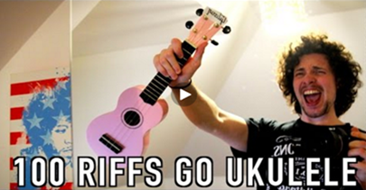 100 Rifs famosos de guitarra, tocados com um violãozinho de brinquedo 