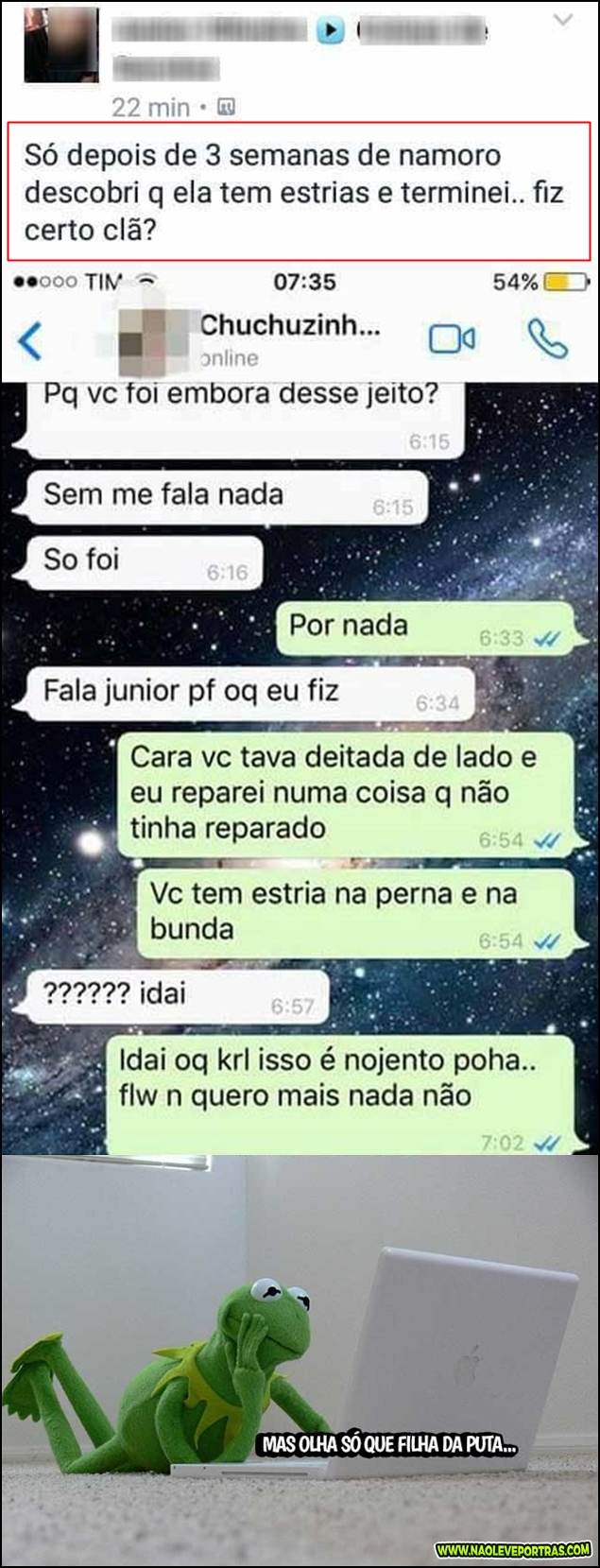 terminou por causa de estria
