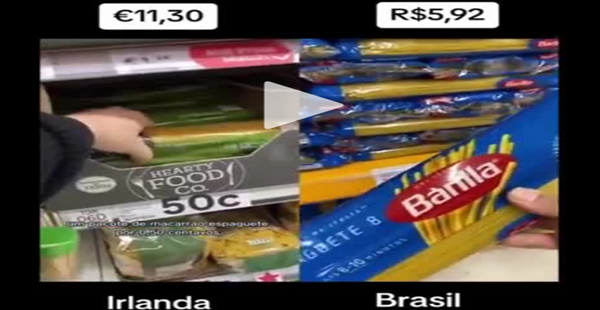Brasil X Irlanda, preços no supermercado