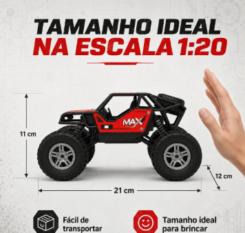 Carrinho Controle Remoto Rally Jipe Max Carro Grande Bateria Recarregavel