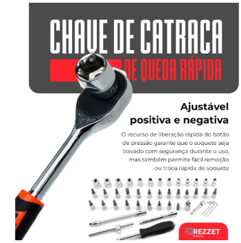 Kit Ferramentas 46 Peças Com Soquetes e Chaves Para Carro e Casa