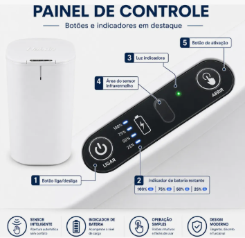 Lixeira Inteligente 16l Sensor Automático