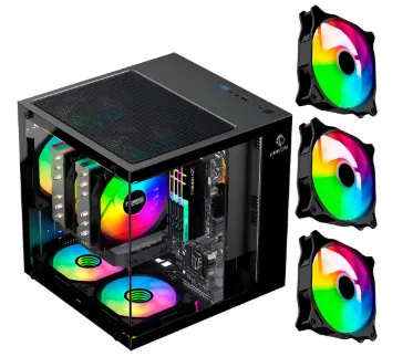 Mini Gabinete Gamer Gb1787 Preto Com 3 Fans Rgb Micro-atx